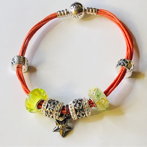 Pandora Multi Strand Bracelet with Sterling Silver Charms - Picture 7 of 9